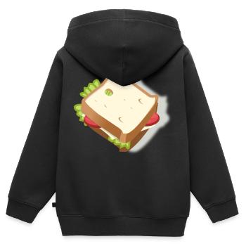 sandwich - Sweat Premium à capuche zippé enfant bio - noir - Dos - AI Model Kid Male (0cm)