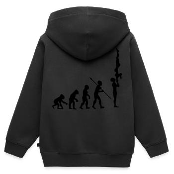 Evolution Gymnastik Turnen Akrobatik Geräteturnen - Kinder Premium Organic Zip Hoodie - Schwarz - Hinten - AI Model Kid Male (0cm)