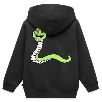 schlange gesicht kopf monster boese gefaehrlich la - Kinder Premium Organic Zip Hoodie - Schwarz - Hinten - AI Model Kid Male (0cm)