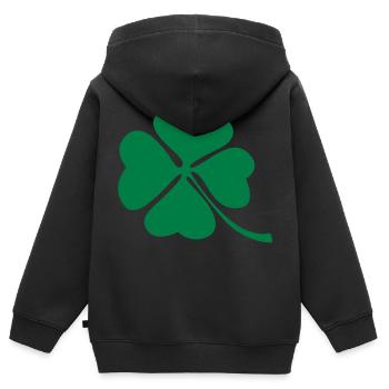 shamrock - Sweat Premium à capuche zippé enfant bio - noir - Dos - AI Model Kid Male (0cm)