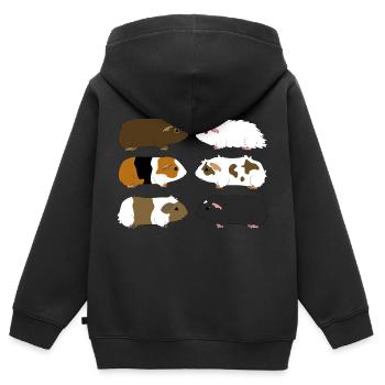 sechs Meerschweinchen - Kinder Premium Organic Zip Hoodie - Schwarz - Hinten - AI Model Kid Male (0cm)