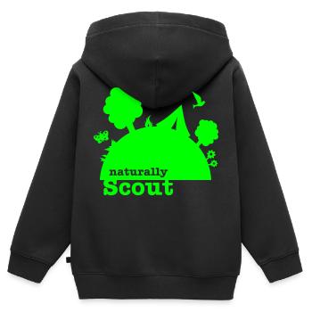 naturally scout - Kinder Premium Organic Zip Hoodie - Schwarz - Hinten - AI Model Kid Male (0cm)