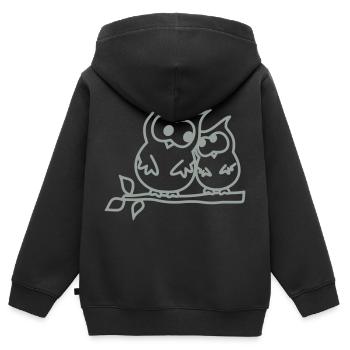 chouette - Sweat Premium à capuche zippé enfant bio - noir - Dos - AI Model Kid Male (0cm)