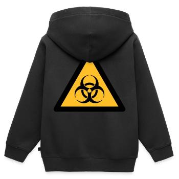 Gefahrensymbol - Biohazard (2-farbig) - Kinder Premium Organic Zip Hoodie - Schwarz - Hinten - AI Model Kid Male (0cm)