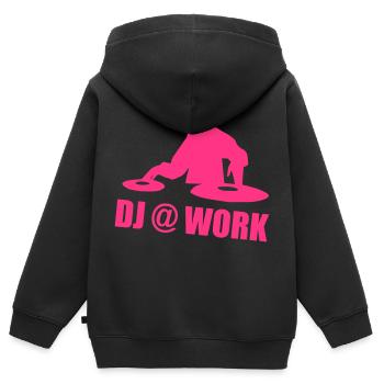 DJ @ Work - Sweat Premium à capuche zippé enfant bio - noir - Dos - AI Model Kid Male (0cm)