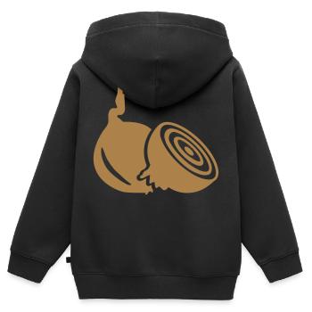 Oignon - Sweat Premium à capuche zippé enfant bio - noir - Dos - AI Model Kid Male (0cm)