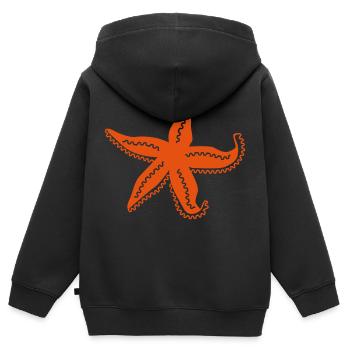 Étoile de mer - Sweat Premium à capuche zippé enfant bio - noir - Dos - AI Model Kid Male (0cm)