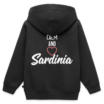 Liebe Sardinien - Kinder Premium Organic Zip Hoodie - Schwarz - Hinten - AI Model Kid Male (0cm)
