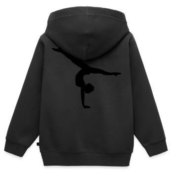 Gymnastic Bodenturnen Kunstturnen Sport turnen - Kinder Premium Organic Zip Hoodie - Schwarz - Hinten - AI Model Kid Male (0cm)