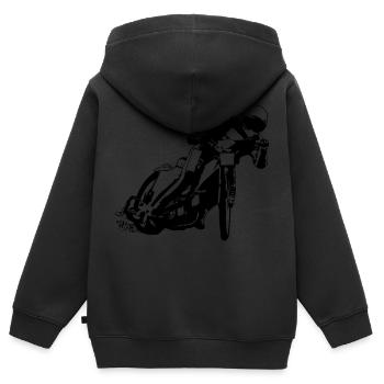 Speedway Racer - Kinder Premium Organic Zip Hoodie - Schwarz - Hinten - AI Model Kid Male (0cm)