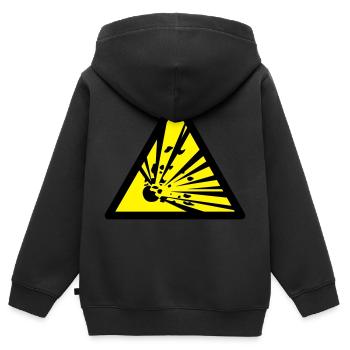 explosion - Kinder Premium Organic Zip Hoodie - Schwarz - Hinten - AI Model Kid Male (0cm)