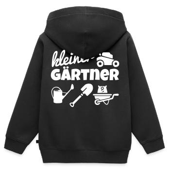 Kleiner Gärtner - Kinder Premium Organic Zip Hoodie - Schwarz - Hinten - AI Model Kid Male (0cm)