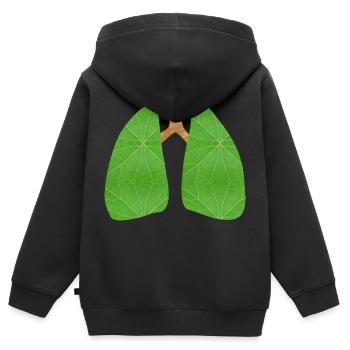 Grüne Lunge - Kinder Premium Organic Zip Hoodie - Schwarz - Hinten - AI Model Kid Male (0cm)