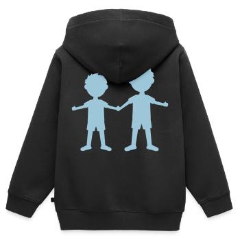Brüder Bruder Geschwister Kind Jungs Familie Baby - Kinder Premium Organic Zip Hoodie - Schwarz - Hinten - AI Model Kid Male (0cm)