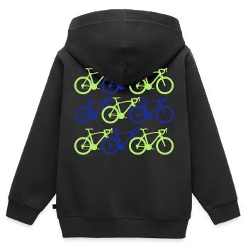 radsport - Kinder Premium Organic Zip Hoodie - Schwarz - Hinten - AI Model Kid Male (0cm)