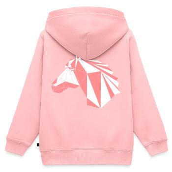 Enfant de l’art équestre animaux polygone cheval - Sweat Premium à capuche zippé enfant bio - rose - Dos - AI Model Kid Female (0cm)
