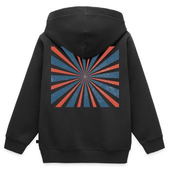Drapeaux - Sweat Premium à capuche zippé enfant bio - noir - Dos - AI Model Kid Male (0cm)