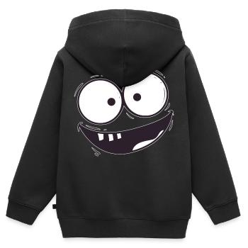 Der Grinse Mann - Kinder Premium Organic Zip Hoodie - Schwarz - Hinten - AI Model Kid Male (0cm)