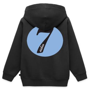 7 sept - Sweat Premium à capuche zippé enfant bio - noir - Dos - AI Model Kid Male (0cm)