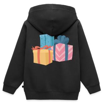 Set cadeau - Sweat Premium à capuche zippé enfant bio - noir - Dos - AI Model Kid Male (0cm)