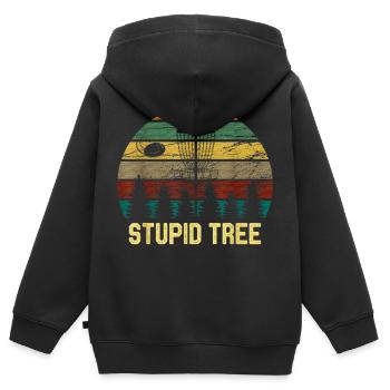 Disc Golf dummbaum Vintage Tee Frisbee lustig - Kinder Premium Organic Zip Hoodie - Schwarz - Hinten - AI Model Kid Male (0cm)