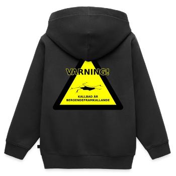 Warnung kalte Bäder - Kinder Premium Organic Zip Hoodie - Schwarz - Hinten - AI Model Kid Male (0cm)