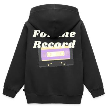 non binary for the record - Kids Premium Organic Zip-up Hoodie - black - Back - AI Model Kid Male (0cm)