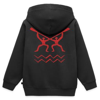 Paddeln - Kinder Premium Organic Zip Hoodie - Schwarz - Hinten - AI Model Kid Male (0cm)