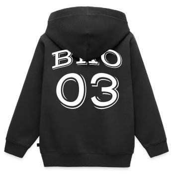 BRO 03 - Sweat Premium à capuche zippé enfant bio - noir - Dos - AI Model Kid Male (0cm)