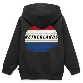 Holland , Netherland - Kinder Premium Organic Zip Hoodie - Schwarz - Hinten - AI Model Kid Male (0cm)