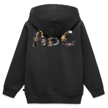 Tier ABC - Kinder Premium Organic Zip Hoodie - Schwarz - Hinten - AI Model Kid Male (0cm)