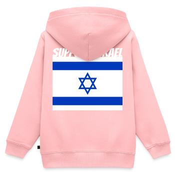 Support Israel - Kinder Premium Organic Zip Hoodie - Rosa - Hinten - AI Model Kid Female (0cm)
