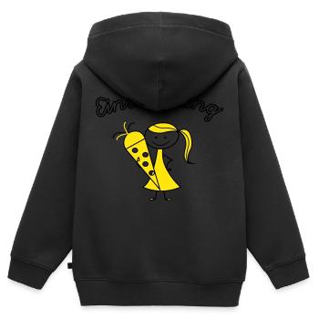 einschulung mädchen - Kinder Premium Organic Zip Hoodie - Schwarz - Hinten - AI Model Kid Male (0cm)