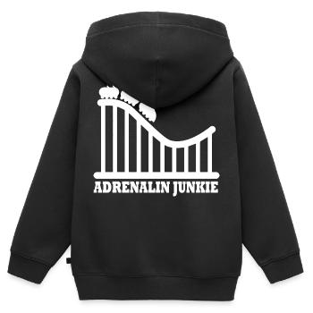Rollercoaster Parc d’attractions - Sweat Premium à capuche zippé enfant bio - noir - Dos - AI Model Kid Male (0cm)