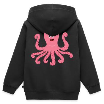 Oktopus - Kinder Premium Organic Zip Hoodie - Schwarz - Hinten - AI Model Kid Male (0cm)