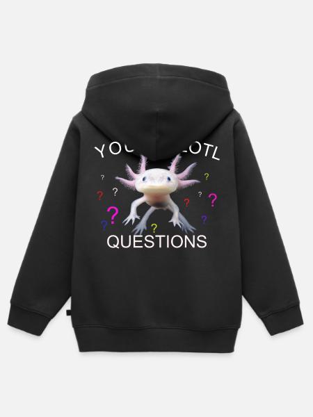 SIE AXOLOTL FRAGEN - Kinder Premium Organic Zip Hoodie - Schwarz
