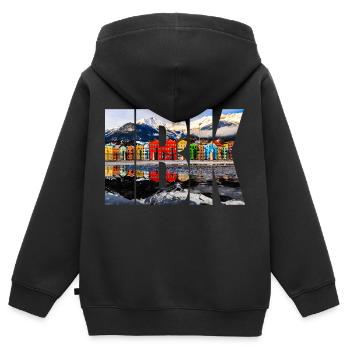 Marché IBK - Sweat Premium à capuche zippé enfant bio - noir - Dos - AI Model Kid Male (0cm)