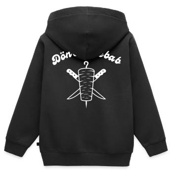 Doner kebab - Sweat Premium à capuche zippé enfant bio - noir - Dos - AI Model Kid Male (0cm)