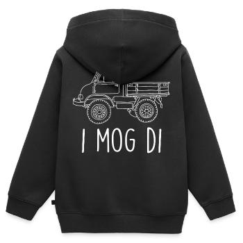 Unimog Laster I Mog Di Truck Truck Men Women - Kinder Premium Organic Zip Hoodie - Schwarz - Hinten - AI Model Kid Male (0cm)