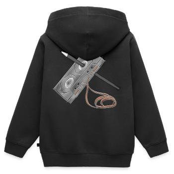 Cassette - Kids Premium Organic Zip-up Hoodie - black - Back - AI Model Kid Male (0cm)