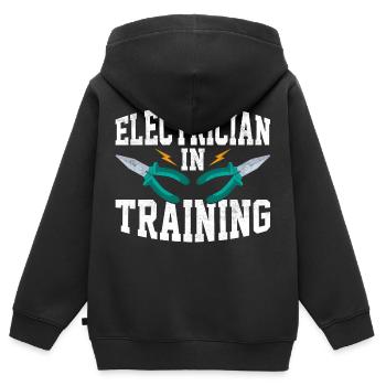 Electrician In Training Profession Electrical Eng - Kinder Premium Organic Zip Hoodie - Schwarz - Hinten - AI Model Kid Male (0cm)