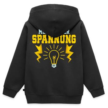 Meister der Spannung Elektriker Elektroniker - Kinder Premium Organic Zip Hoodie - Schwarz - Hinten - AI Model Kid Male (0cm)