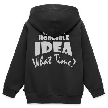 C’est une idée horrible - Sweat Premium à capuche zippé enfant bio - noir - Dos - AI Model Kid Male (0cm)