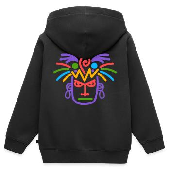 Kultur der Azteken, Lateinamerika - Kinder Premium Organic Zip Hoodie - Schwarz - Hinten - AI Model Kid Male (0cm)