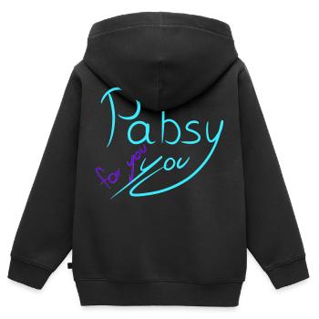 Pabsy You - Kinder Premium Organic Zip Hoodie - Schwarz - Hinten - AI Model Kid Male (0cm)
