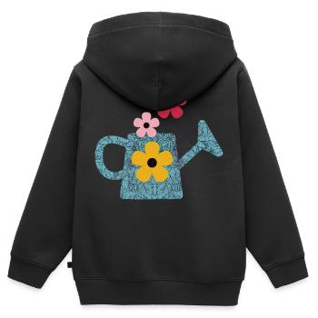 Gießkanne mit Blumen - Kinder Premium Organic Zip Hoodie - Schwarz - Hinten - AI Model Kid Male (0cm)