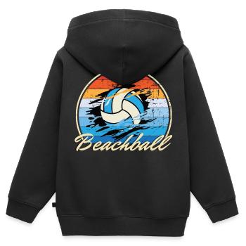 Beachball Ocean vintage ball multi color B-Day gif - Kinder Premium Organic Zip Hoodie - Schwarz - Hinten - AI Model Kid Male (0cm)