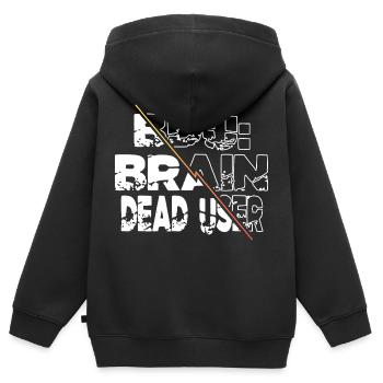 dictons codage idée cadeau pirater la boîte crypter - Sweat Premium à capuche zippé enfant bio - noir - Dos - AI Model Kid Male (0cm)