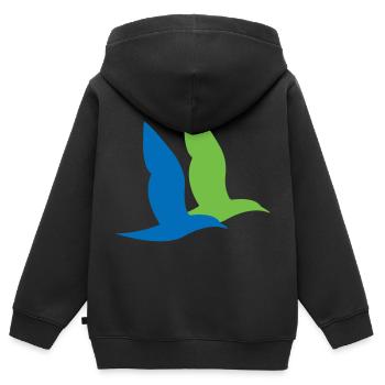 Doppelter Seevogel - Kinder Premium Organic Zip Hoodie - Schwarz - Hinten - AI Model Kid Male (0cm)