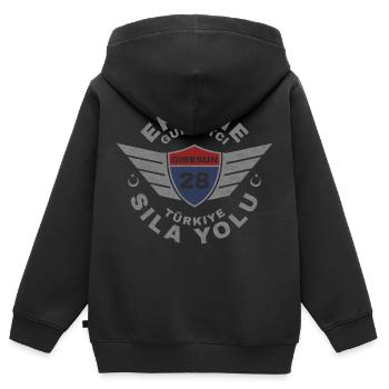 Giresun - Kinder Premium Organic Zip Hoodie - Schwarz - Hinten - AI Model Kid Male (0cm)